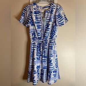 Loft Blue Tie-Waist Dress Size XS NWT
